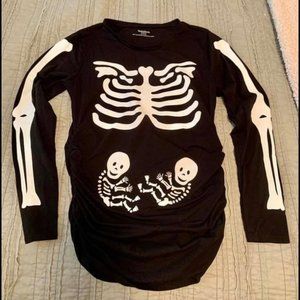 Maternity Halloween Skeleton Twins X-ray T-shirt